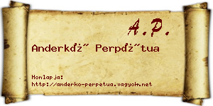 Anderkó Perpétua névjegykártya